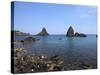 Faraglioni, Acitrezza, Catania Province, Sicily, Italy, Mediterranean, Europe-Vincenzo Lombardo-Stretched Canvas