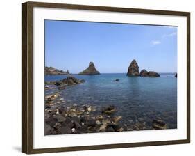 Faraglioni, Acitrezza, Catania Province, Sicily, Italy, Mediterranean, Europe-Vincenzo Lombardo-Framed Photographic Print