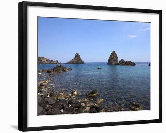 Faraglioni, Acitrezza, Catania Province, Sicily, Italy, Mediterranean, Europe-Vincenzo Lombardo-Framed Photographic Print