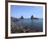 Faraglioni, Acitrezza, Catania Province, Sicily, Italy, Mediterranean, Europe-Vincenzo Lombardo-Framed Photographic Print