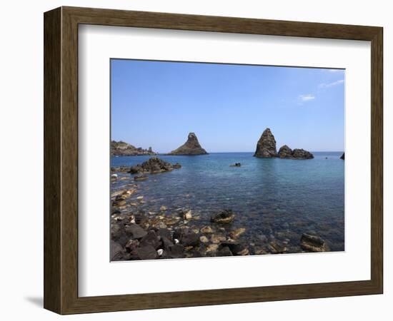 Faraglioni, Acitrezza, Catania Province, Sicily, Italy, Mediterranean, Europe-Vincenzo Lombardo-Framed Photographic Print