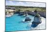 Faraglioni of Torre Sant'Andrea and cliffs framed by turquoise sea, Lecce province, Salento, Apulia-Roberto Moiola-Mounted Photographic Print