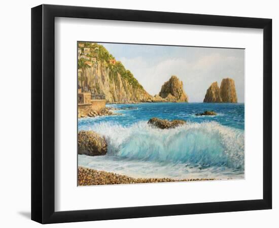 Faraglioni On Island Capri-kirilstanchev-Framed Art Print