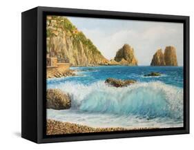 Faraglioni On Island Capri-kirilstanchev-Framed Stretched Canvas