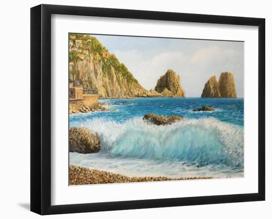 Faraglioni On Island Capri-kirilstanchev-Framed Art Print