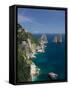 Faraglioni Rocks, Capri, Bay of Naples, Campania, Italy-Walter Bibikow-Framed Stretched Canvas