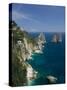 Faraglioni Rocks, Capri, Bay of Naples, Campania, Italy-Walter Bibikow-Stretched Canvas