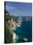 Faraglioni Rocks, Capri, Bay of Naples, Campania, Italy-Walter Bibikow-Stretched Canvas