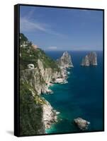 Faraglioni Rocks, Capri, Bay of Naples, Campania, Italy-Walter Bibikow-Framed Stretched Canvas