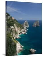 Faraglioni Rocks, Capri, Bay of Naples, Campania, Italy-Walter Bibikow-Stretched Canvas