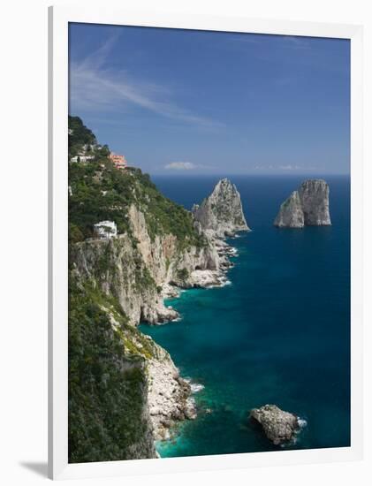 Faraglioni Rocks, Capri, Bay of Naples, Campania, Italy-Walter Bibikow-Framed Photographic Print