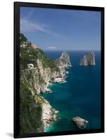 Faraglioni Rocks, Capri, Bay of Naples, Campania, Italy-Walter Bibikow-Framed Photographic Print