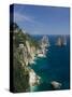 Faraglioni Rocks, Capri, Bay of Naples, Campania, Italy-Walter Bibikow-Stretched Canvas