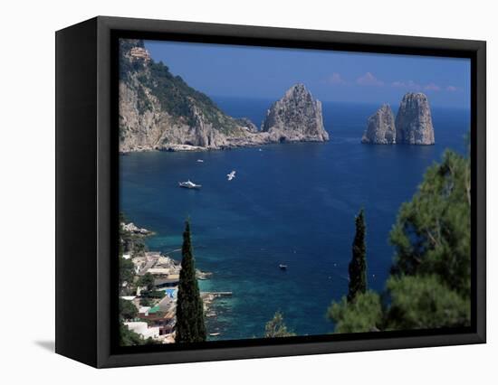 Faraglioni Rocks, Capri, Campania, Italy, Mediterranean-G Richardson-Framed Stretched Canvas