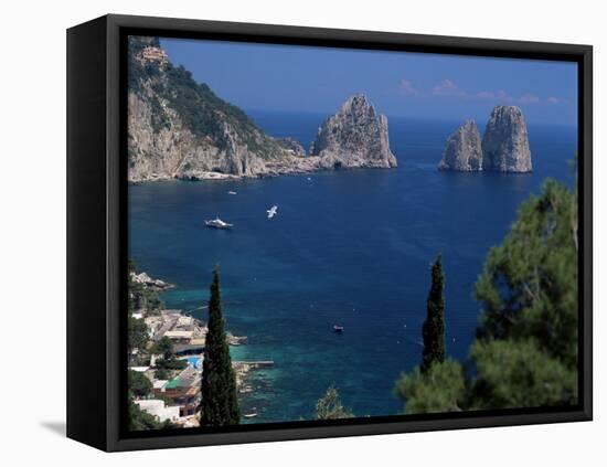 Faraglioni Rocks, Capri, Campania, Italy, Mediterranean-G Richardson-Framed Stretched Canvas