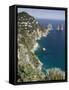 Faraglioni Rocks, Capri, Campania, Italy-Walter Bibikow-Framed Stretched Canvas