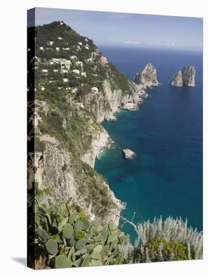 Faraglioni Rocks, Capri, Campania, Italy-Walter Bibikow-Stretched Canvas