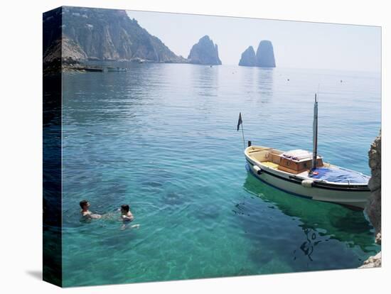 Faraglioni Rocks from Marina Piccola, Island of Capri, Campania, Italy, Mediterranean-G Richardson-Stretched Canvas