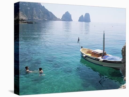 Faraglioni Rocks from Marina Piccola, Island of Capri, Campania, Italy, Mediterranean-G Richardson-Stretched Canvas