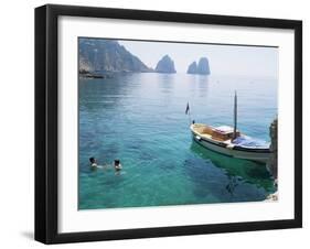 Faraglioni Rocks from Marina Piccola, Island of Capri, Campania, Italy, Mediterranean-G Richardson-Framed Photographic Print