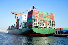 Container Ship Full of Cargo-Faraways-Photographic Print