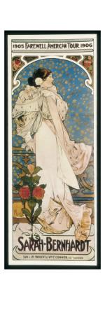 Farewell American Tour Of Sarah Bernhardt Poster Alphonse Mucha Allposters Com