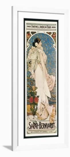 Farewell American Tour of Sarah Bernhardt-Alphonse Mucha-Framed Art Print