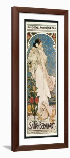 Farewell American Tour of Sarah Bernhardt-Alphonse Mucha-Framed Premium Giclee Print