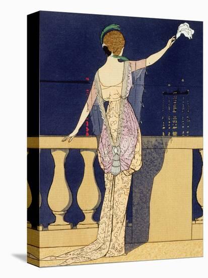 Farewell at Night, Design for an Evening Dress by Paquin-Georges Barbier-Stretched Canvas