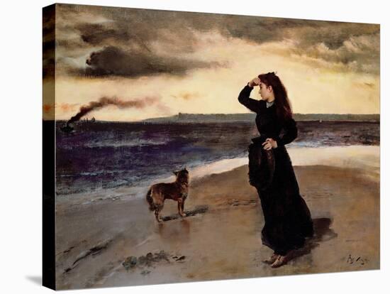 Farewell at the Seafront, 1891-Alfred Emile L?opold Stevens-Stretched Canvas