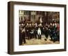 Farewell by Napoleon I 1769-1821 to the Imperial Guard at Fontainebleau-Antoine Alphonse Montfort-Framed Giclee Print