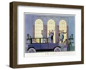 Farewell, Engraved by Henri Reidel, 1920 (Litho)-Georges Barbier-Framed Premium Giclee Print