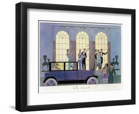 Farewell, Engraved by Henri Reidel, 1920 (Litho)-Georges Barbier-Framed Premium Giclee Print