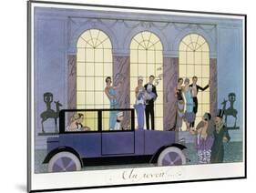 Farewell, Engraved by Henri Reidel, 1920 (Litho)-Georges Barbier-Mounted Premium Giclee Print