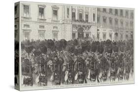 Farewell of the First Battalion of Scots Fusilier Guards at Buckingham Palace-null-Stretched Canvas