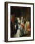 Farewell to Louis XVI by His Family in the Temple, 20th January 1793-Jean-Jacques Hauer-Framed Giclee Print