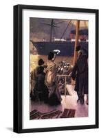 Farewell To The Mersey-James Tissot-Framed Art Print