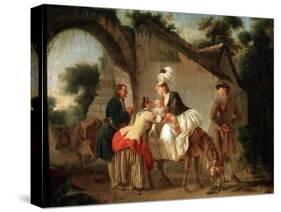 Farewell to the Wet Nurse, 1777-Etienne Aubry-Stretched Canvas