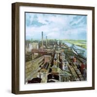 Farewerke, Industrial Works, Hoechst, Frankfurt, Germany-John Erskine-Framed Giclee Print