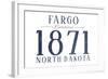 Fargo, North Dakota - Established Date (Blue)-Lantern Press-Framed Art Print