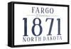 Fargo, North Dakota - Established Date (Blue)-Lantern Press-Framed Stretched Canvas