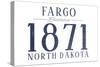 Fargo, North Dakota - Established Date (Blue)-Lantern Press-Stretched Canvas