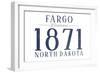 Fargo, North Dakota - Established Date (Blue)-Lantern Press-Framed Art Print