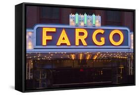 Fargo Theater Sign, Fargo, North Dakota, USA-Walter Bibikow-Framed Stretched Canvas