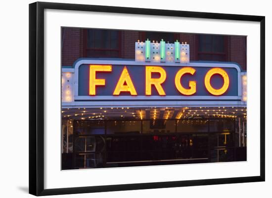 Fargo Theater Sign, Fargo, North Dakota, USA-Walter Bibikow-Framed Photographic Print