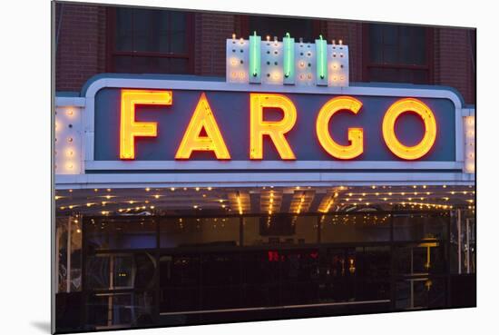 Fargo Theater Sign, Fargo, North Dakota, USA-Walter Bibikow-Mounted Photographic Print