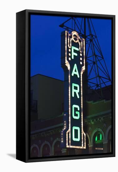 Fargo Theater Sign, Fargo, North Dakota, USA-Walter Bibikow-Framed Stretched Canvas