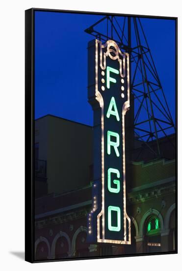 Fargo Theater Sign, Fargo, North Dakota, USA-Walter Bibikow-Framed Stretched Canvas