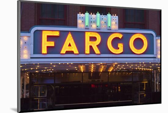 Fargo Theater Sign, Fargo, North Dakota, USA-Walter Bibikow-Mounted Photographic Print