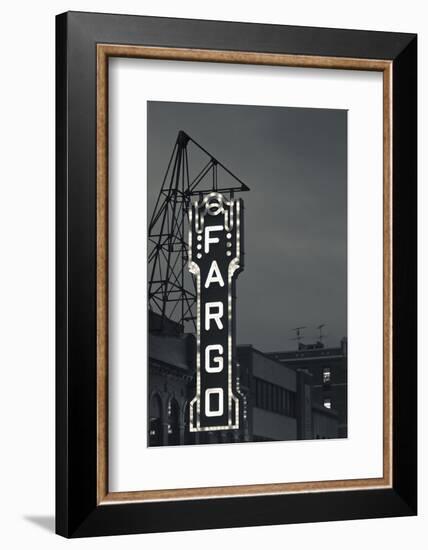 Fargo Theater Sign, Fargo, North Dakota, USA-Walter Bibikow-Framed Photographic Print